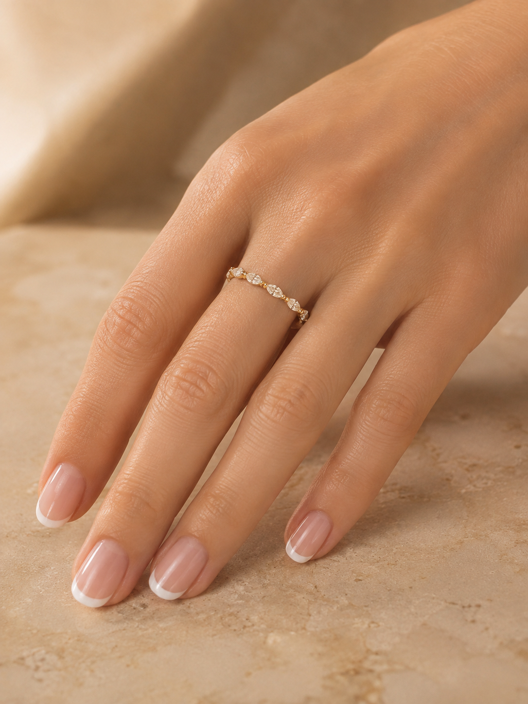 Half Eternity Band in Marquise Diamonds